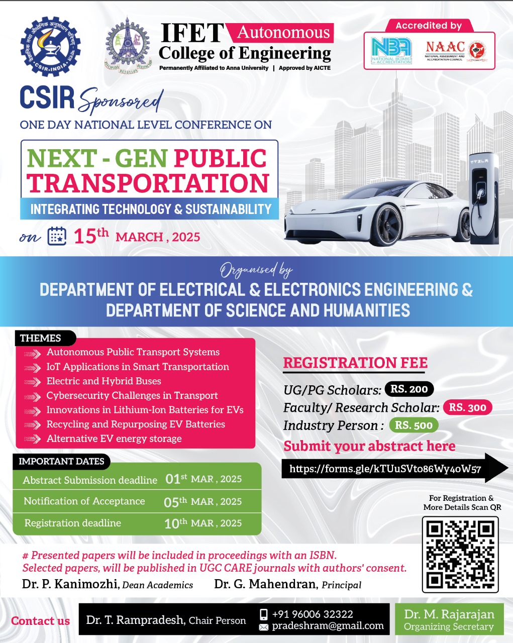 One day National level Conference on “Next-Gen Public Transportation: Integrating Technology and Sustainability” 2025
